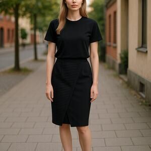 L'Atiste by Amy Crossover Black Pencil Skirt small 2-4